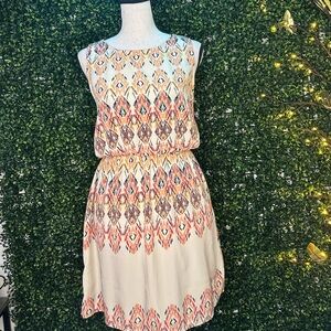 Chic Geometric Sleeveless Midi Dress